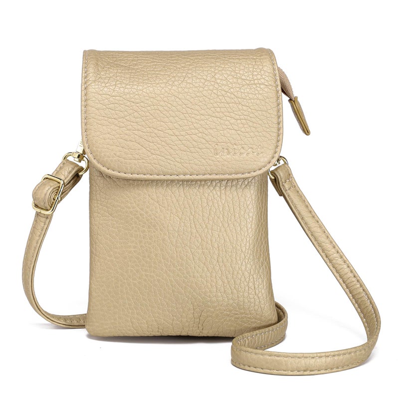 MINICAT Small Crossbody Bags for Women Cell Phone Bag Vegan Leather Cross Body Purse Wallet Purses(Gold) - Image 1